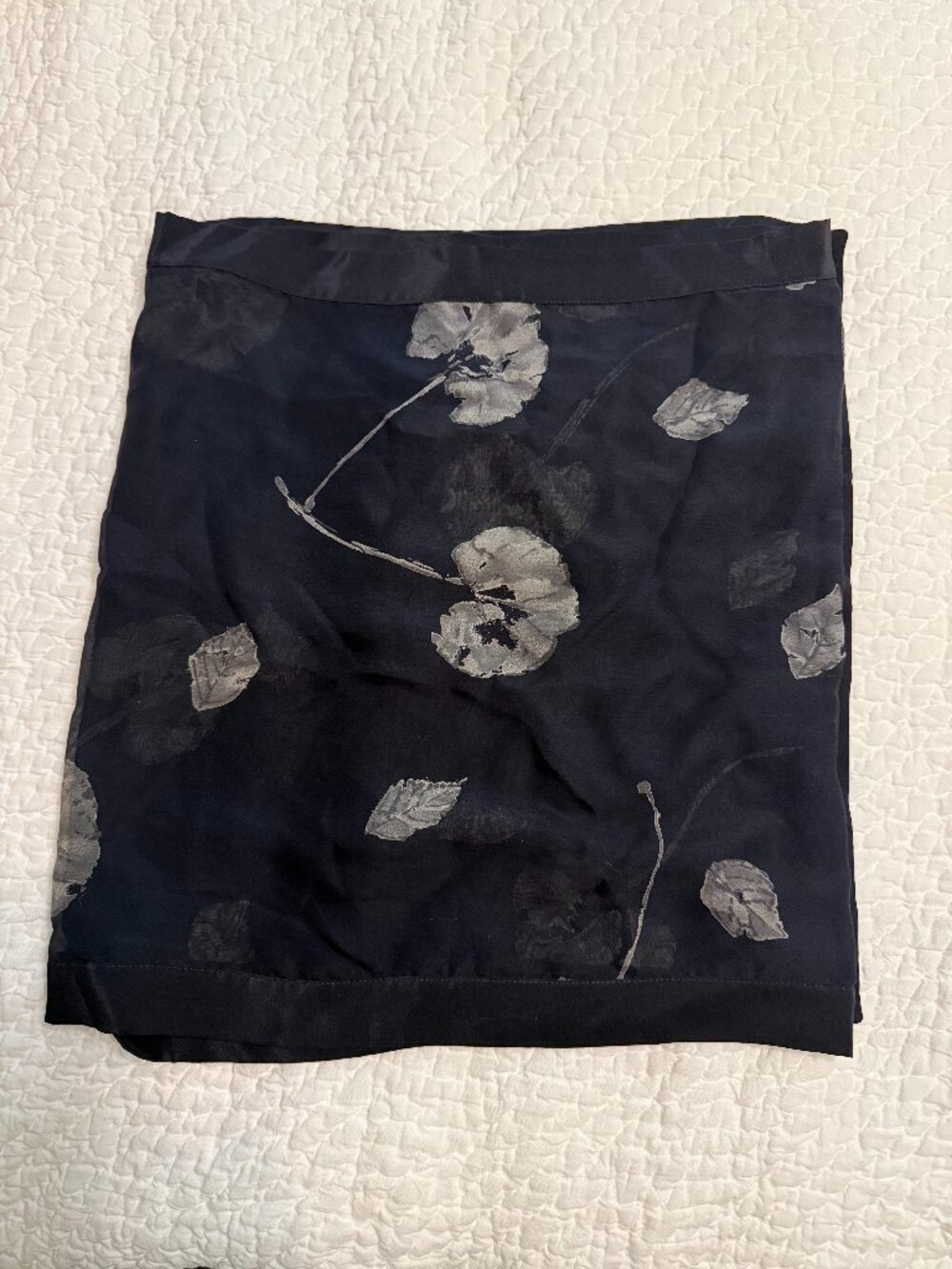 **Lafayette Black Scarf w/ Flowers**